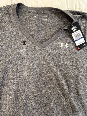 Under Armour Gray Heather V-Neck Performance Shirt